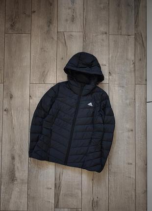 Куртка чорна демісезонна мікро пуховик adidas