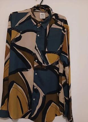 Мужская рубашка zara, размер l