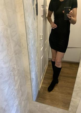 Черное платье в рубчик 2