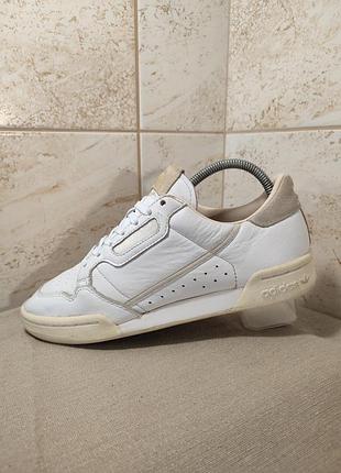 Кожаные кроссовки, сникерсы adidas continental 80. унисекс.
