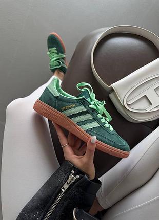 Женские кроссовки adidas spezial green адидас зеленого цвета