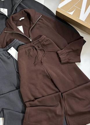 Женский коричневый костюм zara new