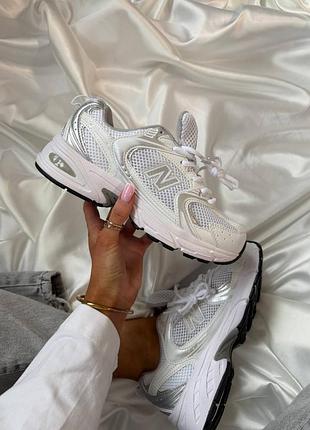 Женские кроссовки new balance 530 white silver grey 2012 беланс белого с серебристым и серым цветами