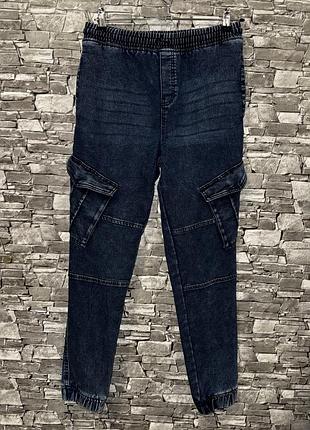 Джинсы-джоггеры с карманами карго, джинсы на мальчика, джинсы джоггеры, джинсы на резинке, джинсы карго, джинси карго для хлопчика,джинсы на подростка