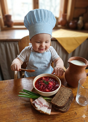 Комплект набір кухаря ковпак фартушок без рюшів