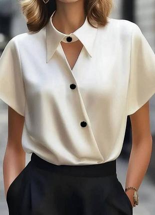 Жіноча повсякденна класична шовкова блузка блуза