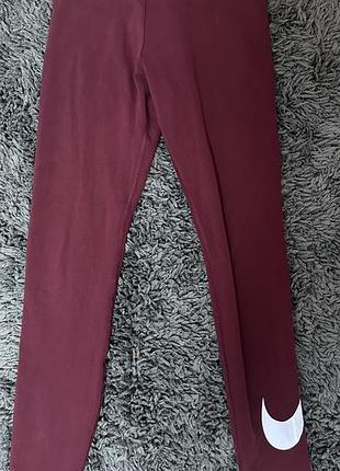Спортивні легінси nike sportswear (nsw) club у бордовому кольорі  (cj1984-638)