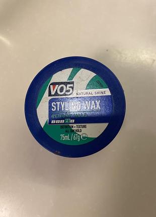 Віск для укладання волосся vo5 rework hold natural shine xxl 75 ml