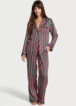 Піжама victoria's secret signature satin long pajama set