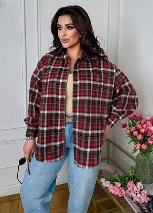 Женская фланелевая рубашка в клетку