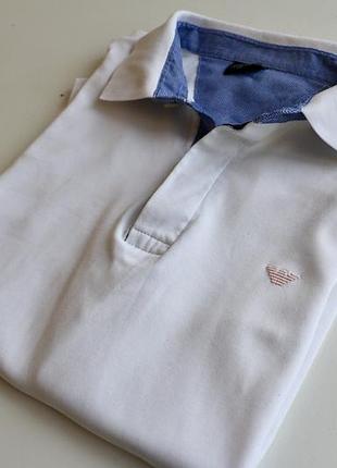 Emporio armani поло мужское белое, р. xxl, оригинал