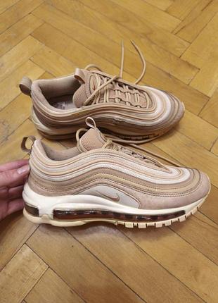 Кожаные nike air max 97 в стильном нюдовом цвете, размер 37,5