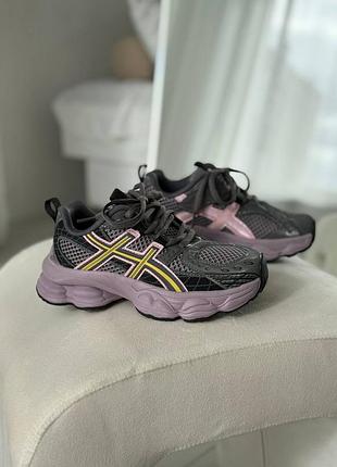 Кросівки 126, р.33,35,36,37,38, еко-шкіра+текстильна сітка, чорний/бузковий