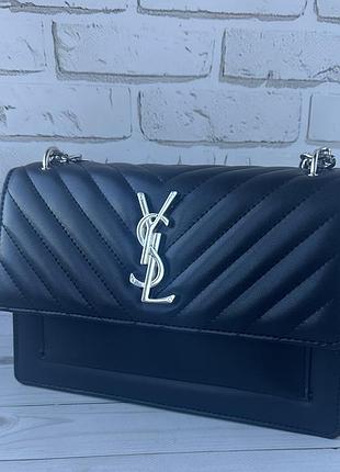 Жіноча чорна міні сумка (срібло) 10