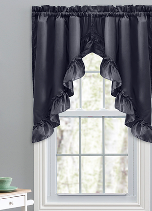 Короткі штори ламбрекен 2 шт. ellis curtain довжина 152 висота 96 см з оборками та драпіруванням