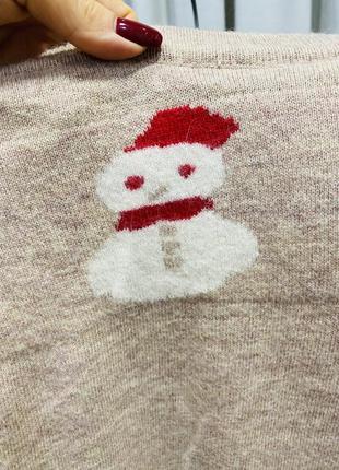 Новорічний светр з сніговиком, світшот на зимову фотосесію, кофта зі сніговиком4 фото