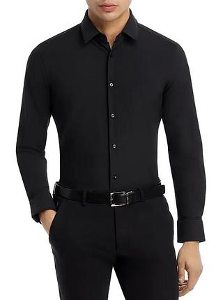 Мужская стрейчевая рубашка hugo boss (l)