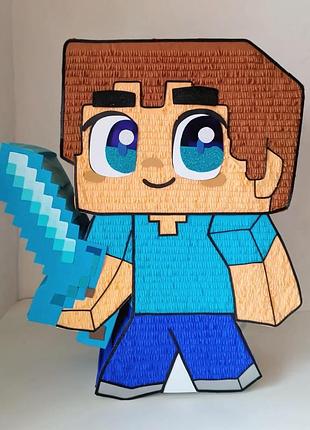 Піньята minecraft / майнкрафт – кріпер, стів, алекс, tnt, меч, блоки | піньята на день народження в стилі майнкрафт для хлопчика