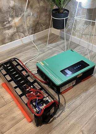 Комплект автономии: гибридный инвертор 6.2квт, 48v + аккумулятор li-ion nmc 14s 100ah (jk bms)"