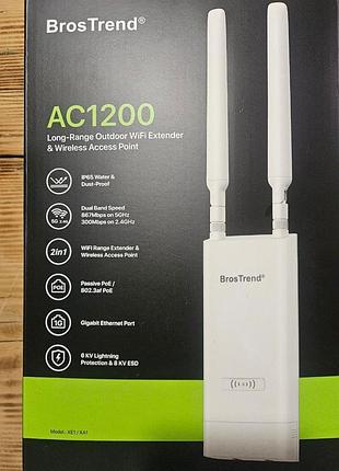 Brostrend ac1200 long-range outdoor wifi extender & wireless access point (модель xe1/xa1)