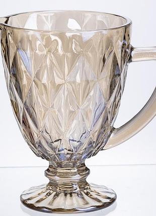 Глек для напоїв citrine скляний 1 л hp-19-279 глечик для лимонаду лимонадник декоративний з ручкою