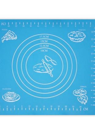Коврик- підкладка для розкотування тесту, 29*26 см, блакитний