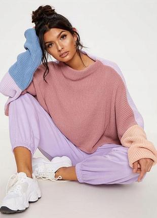 Різнокольоровий джемпер oversize 2