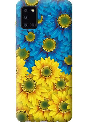 Чехол силиконовый патриотический на телефон samsung galaxy a31 a315f жёлто-голубые цветы "1048u-1908-58250"