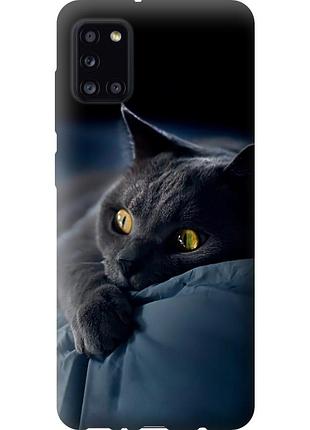 Чехол силиконовый на телефон samsung galaxy a31 a315f дымчатый кот "825u-1908-58250"