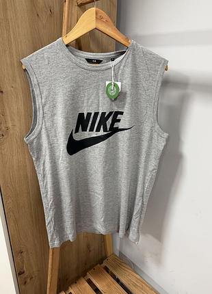 Чоловіча спортивна сіра майка найк м nike