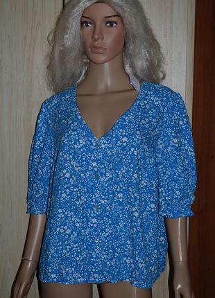 Актуальная блуза рубашка в цветы new look 14 размер