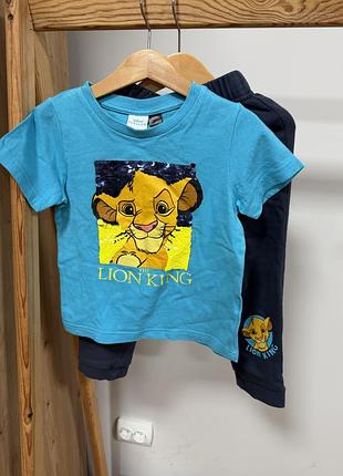 Дитячий костюм disney lion king футболка штани 2 3 4 роки