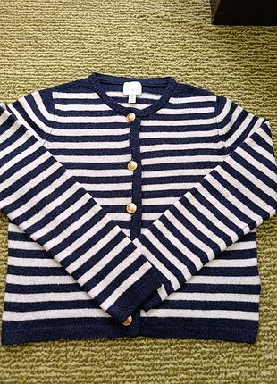 Укорочений кардиган,кардиган в стилі  old mani, в'язаний кардиган, кофта на гудзиках, кардиган з вовною, кардиган у смужку