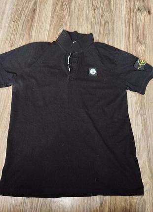 Stone island compass patch polo shirt