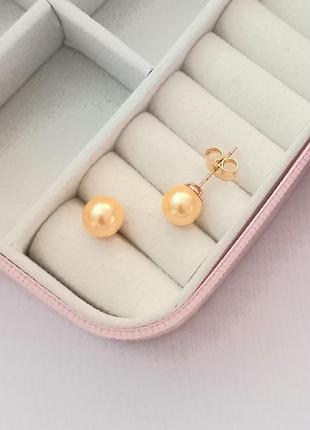Круглые серьги гвоздики, медицинское золото xuping