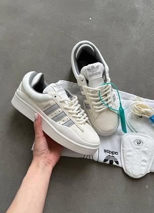 Adidas campus x bad bunny white grey