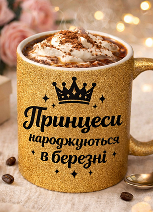 Чашка 330 мл “принцессы рождаются в марте” - подарок девушке, подруге, сестре