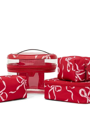 Victorias secret набор косметичек 4 в 1 дорожный органайзер makeup bag red