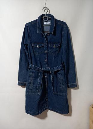 Джинсовый плащ размер l