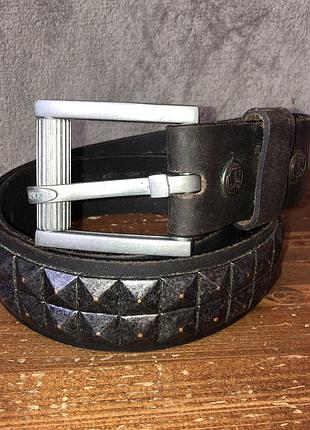 Superdry vintage pyramid rivet ремень кожаный y2k/панк/рок/готика (обхват 89-104)