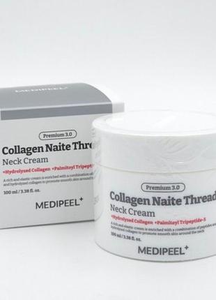 Лифтинг крем для шеи medipeel+ premium collagen naite thread neck cream 2.0 с усиленной формулой