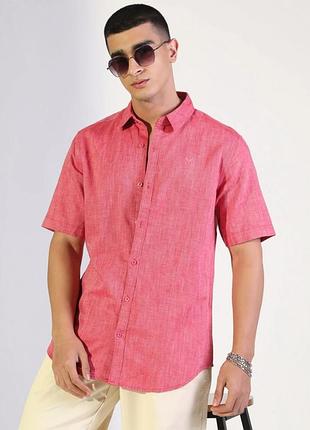 Рубашка с коротким рукавом из чистого льна crem clothing company