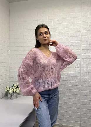 Ажурный джемпер- паутинка итальянской вязки