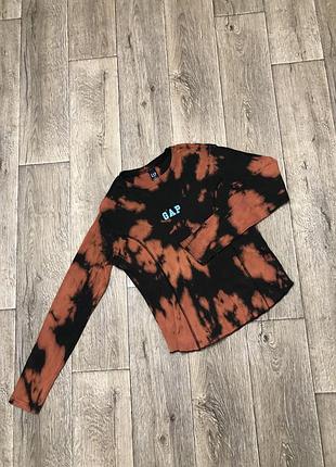 Лонгслив gap tye-dye оригинальный с эффектом тай дай кофта свитшот