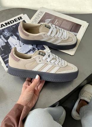 Adidas samba xlg beige white black platform