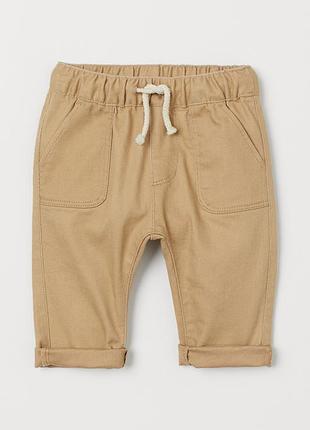 12 - 18 месяцев 86 см h&m твиловые брюки джинсы на резинке спорт