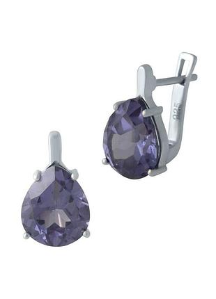Срібні сережки з александритом 9.22ct (1983904)