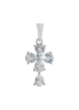 Срібний хрестик з топазом 1.885ct (2140979)