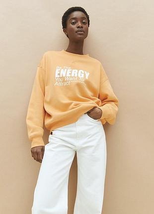 Світшот з бавовни на легкому флісі  h&m m/l 3
