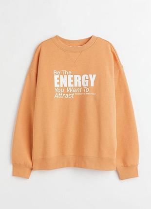 Світшот з бавовни на легкому флісі  h&m m/l 4